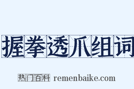 握拳透爪组词是什么意思的图片
